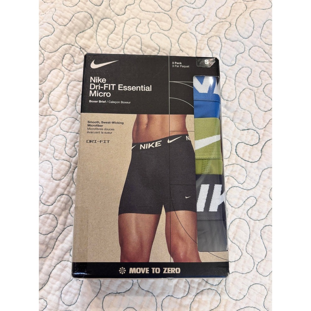 Nike Mens Dri-FIT Essential Micro Boxer Briefs 3 Pack Size Small Box damage